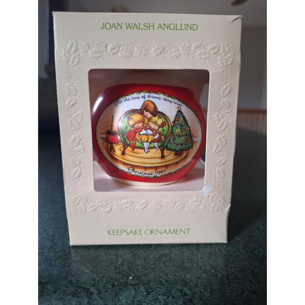 Hallmark Unbreakable Satin Ball Ornament Joan Walsh Anglund 1981